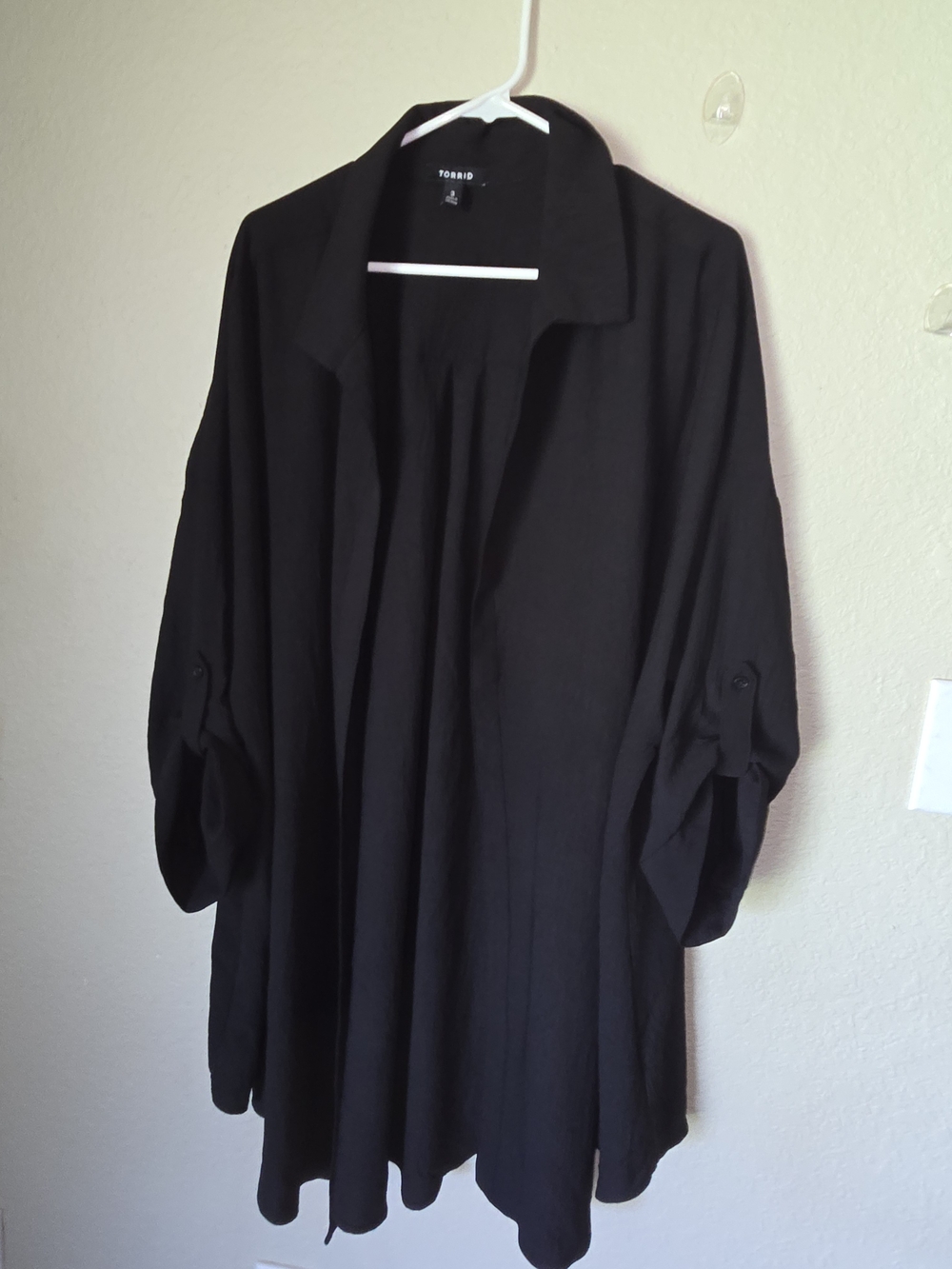 Torrid Black Open Front Duster Cardigan